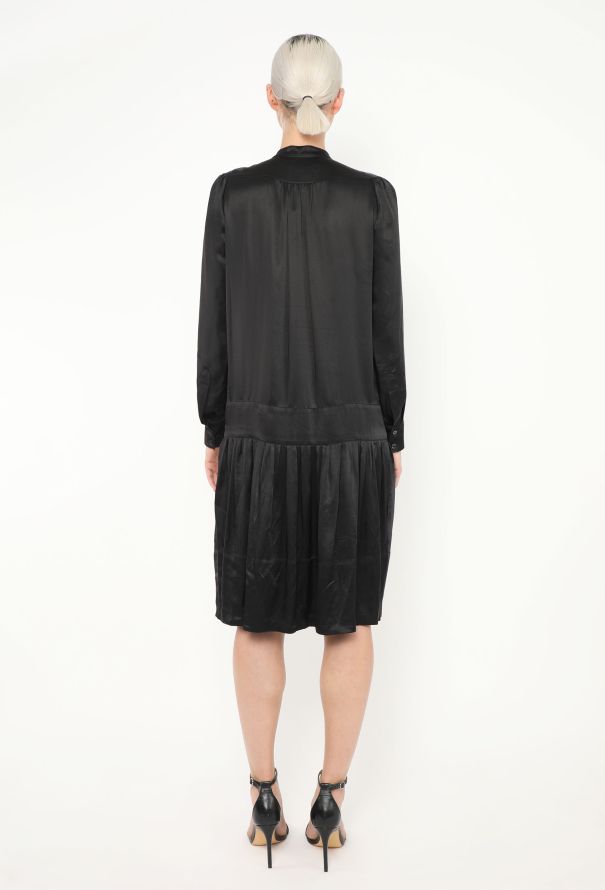 Chloé Pleated Silk Charmeuse Dress - 4 Chloé Pleated Silk Charmeuse Dress - 4