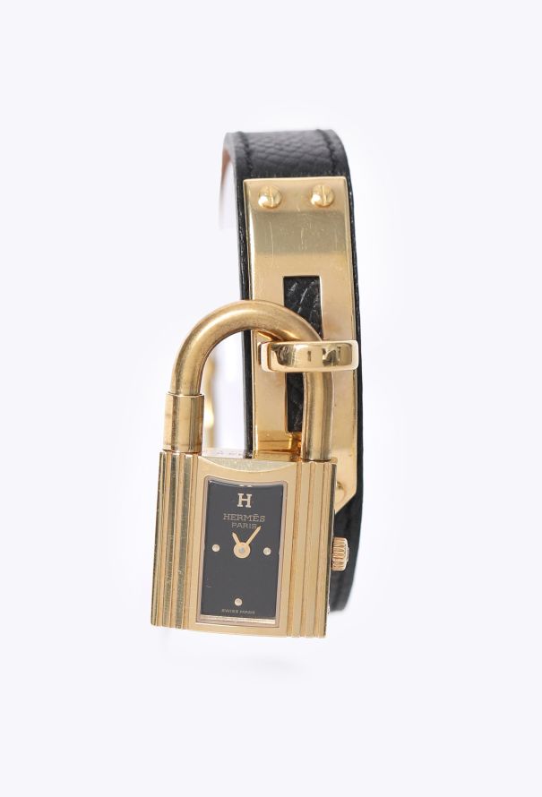 Hermès Vintage 1995 Black Courchevel Kelly Watch - 4