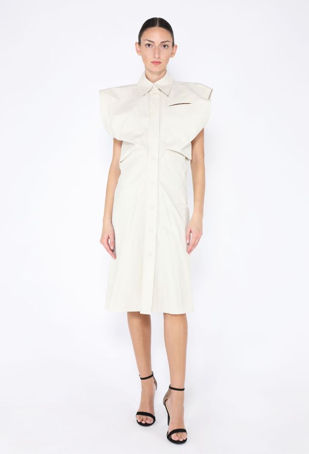 Bottega Veneta S/S 2020 Cap Sleeve Shirt Dress - 3