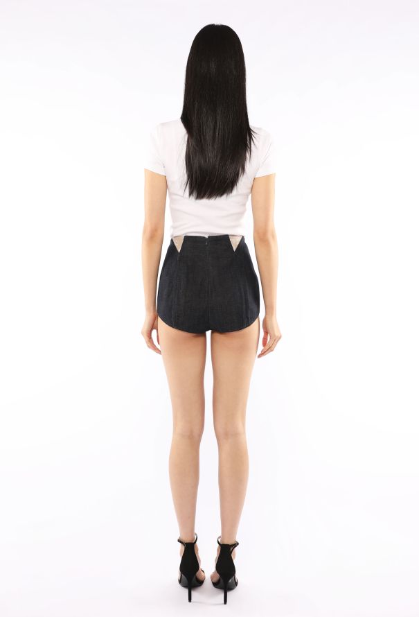 Jean Paul Gaultier Denim Jacquard Shorts, Early 2000s - 4