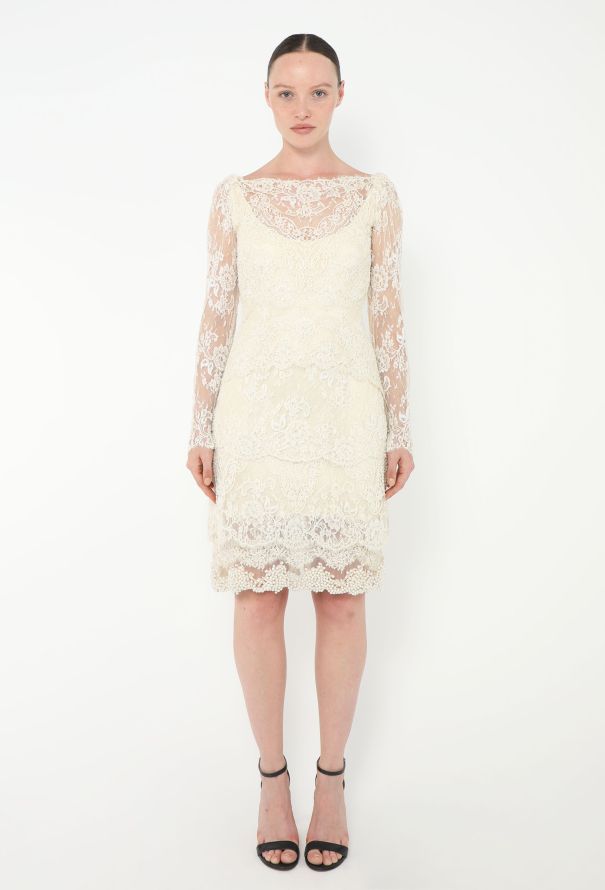 STUNNING Hand-Beaded Chantilly Bridal Dress - 2