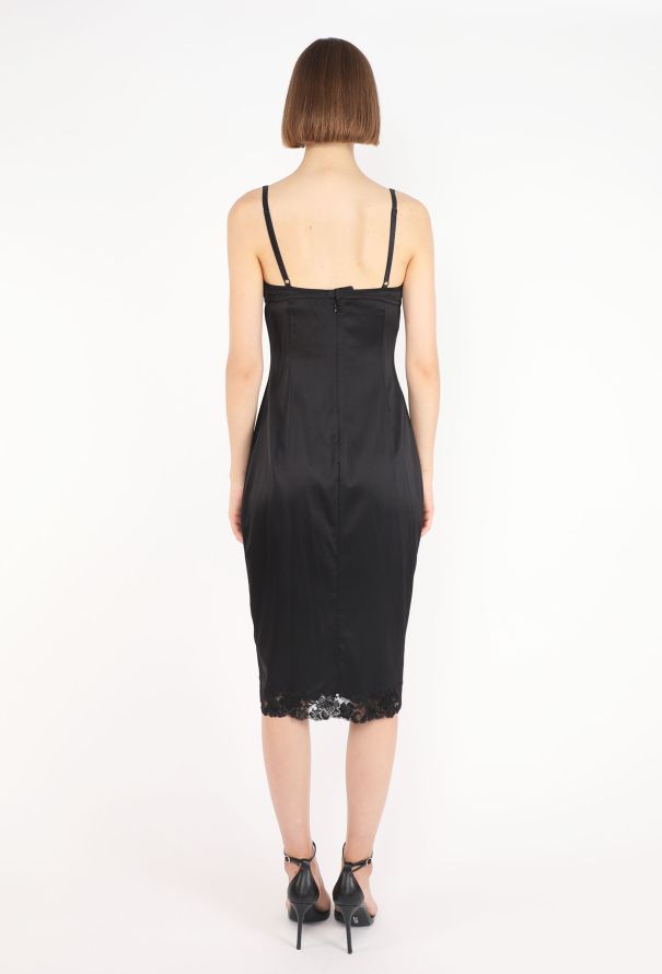 Dolce & Gabbana Lace Trim Slip Dress, 1990s - 5