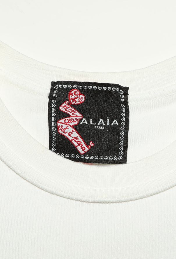ALAIA アライア　Mon coeur est a Papa レッドTシャツ ALAIA Red T-Shirt Mon coeur est a Papa 38 Size XXS Rare