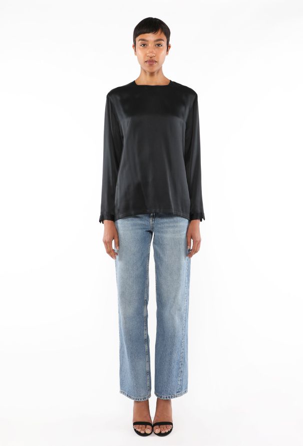 Chanel Vintage Silk Clover Button Blouse - 2