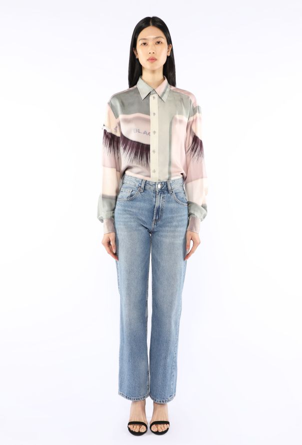 Céline Eyelash Print Button Down Top, 2018 - 2