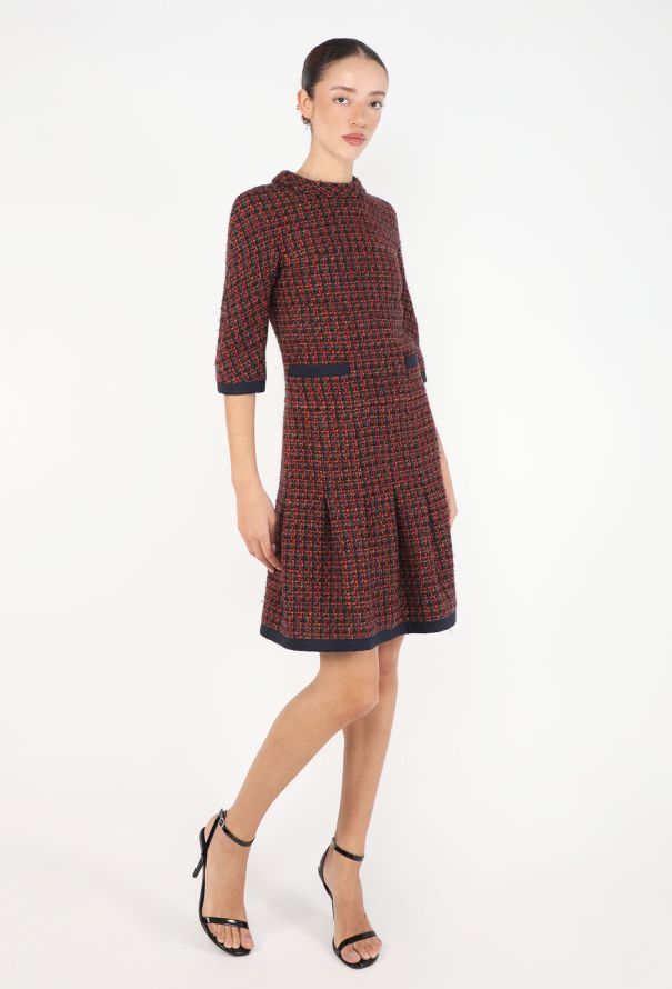 Chanel F/W 2015 Pleated Tweed Dress - 4