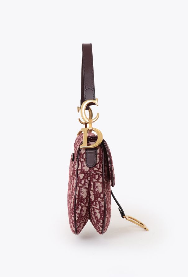 Dior Oblique Medium Red Saddle Bag - 5