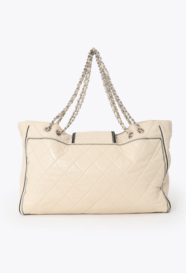 Chanel Off-White East West Reissue Tote Bag - 4