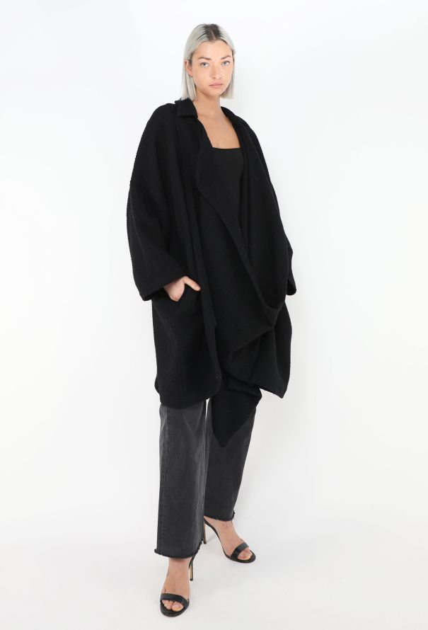 Comme des Garçons '90s Notched Draped Coat - 4