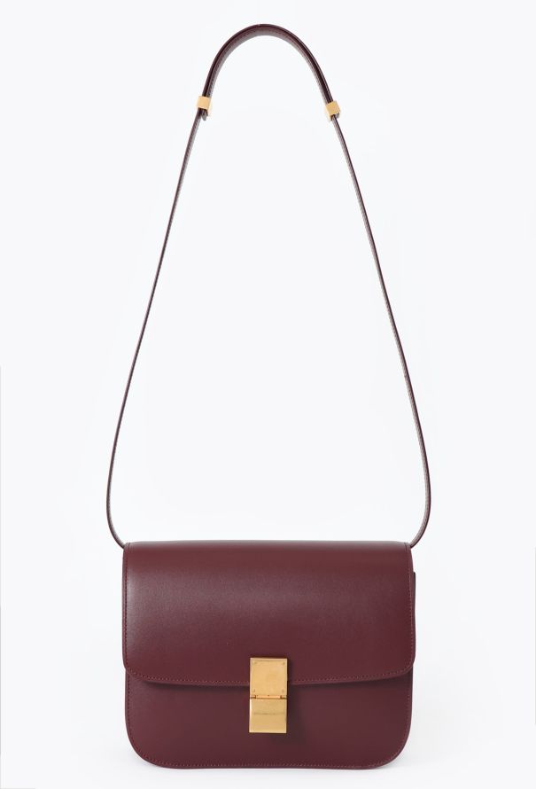 Céline Burgundy Classic Box Bag - 1