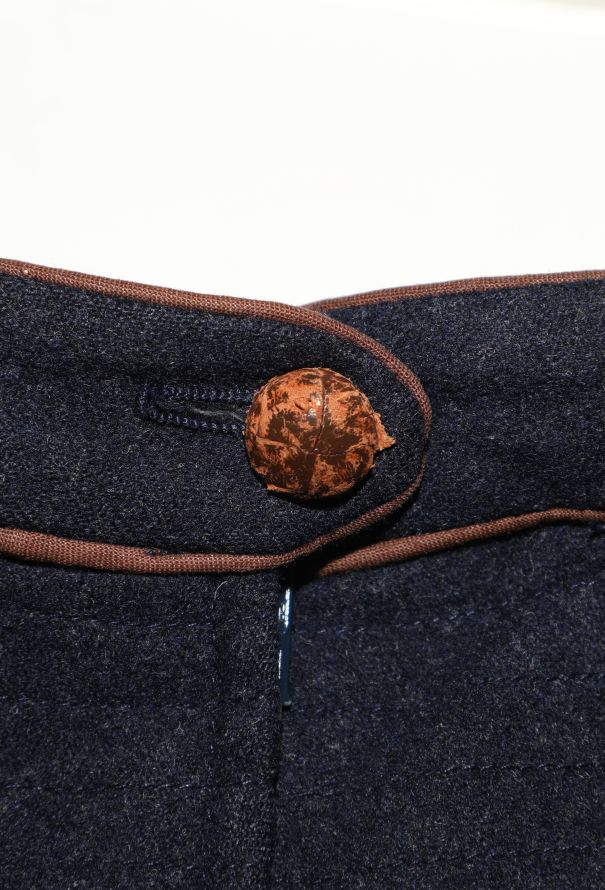 Saint Laurent '70s Piped Trim Felted Skirt - 6 Saint Laurent '70s Piped Trim Felted Skirt - 6