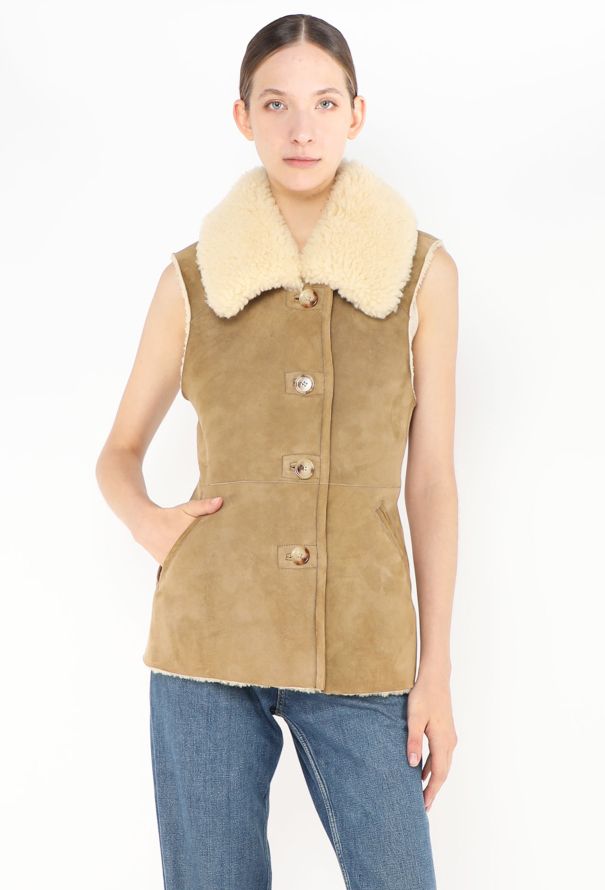 Chloé 2021 Suede Shearling-Lined Vest - 2