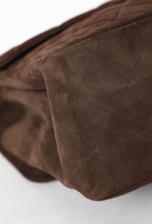 Chanel Rare '90s Suede Jumbo Classic Double Sided Flap Bag - 11