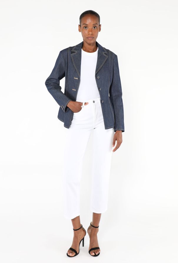 Dior 2022 Cinched Denim Bar Jacket - 4