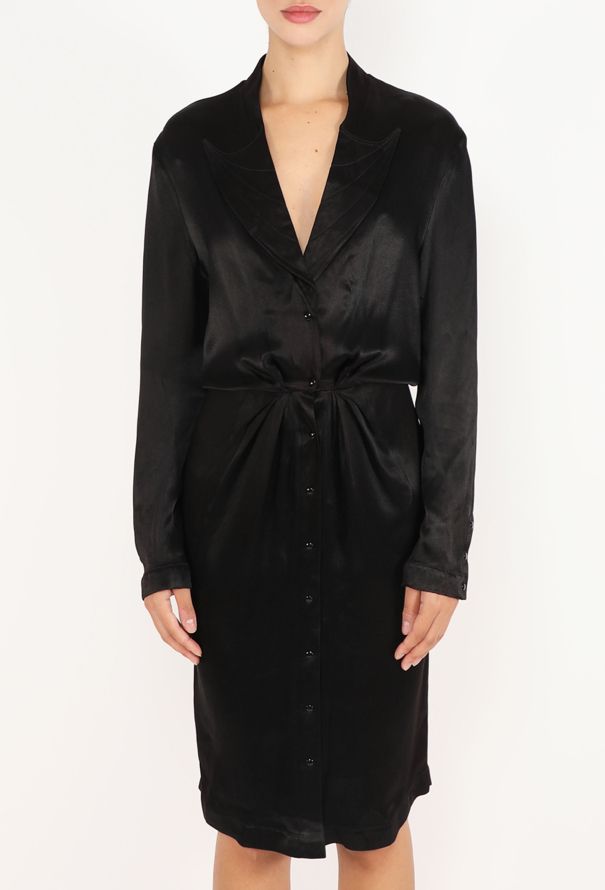 Thierry Mugler Cinched Satin Spider Dress, 1980s - 4