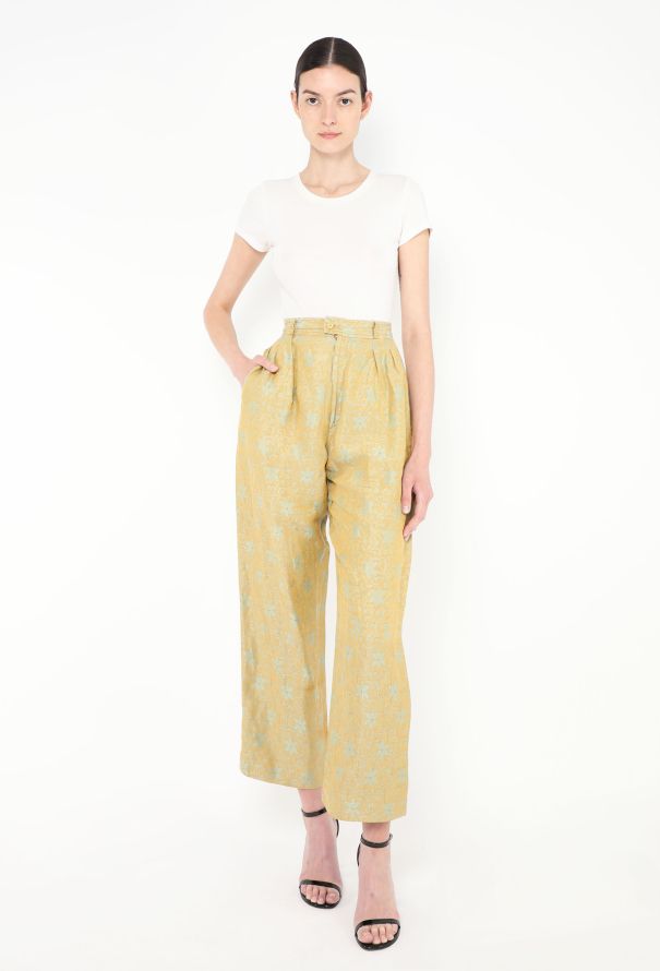 Saint Laurent '80s Floral Jacquard Pants - 3