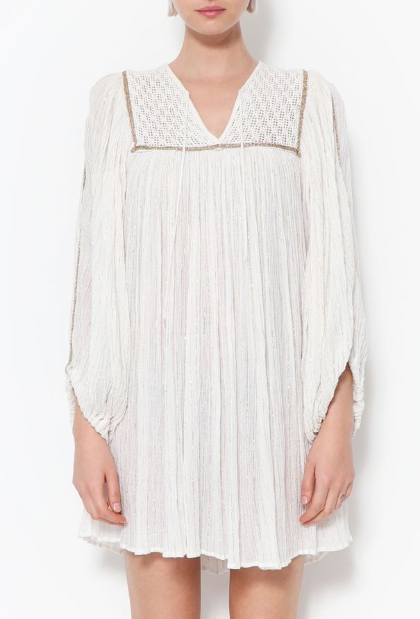 Exquisite Vintage Grecian Lamé Cotton Tunic - 1