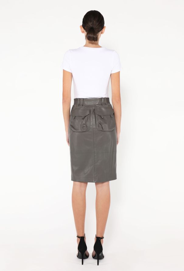 Saint Laurent Pre-Fall 2024 Cargo Leather Skirt - 6