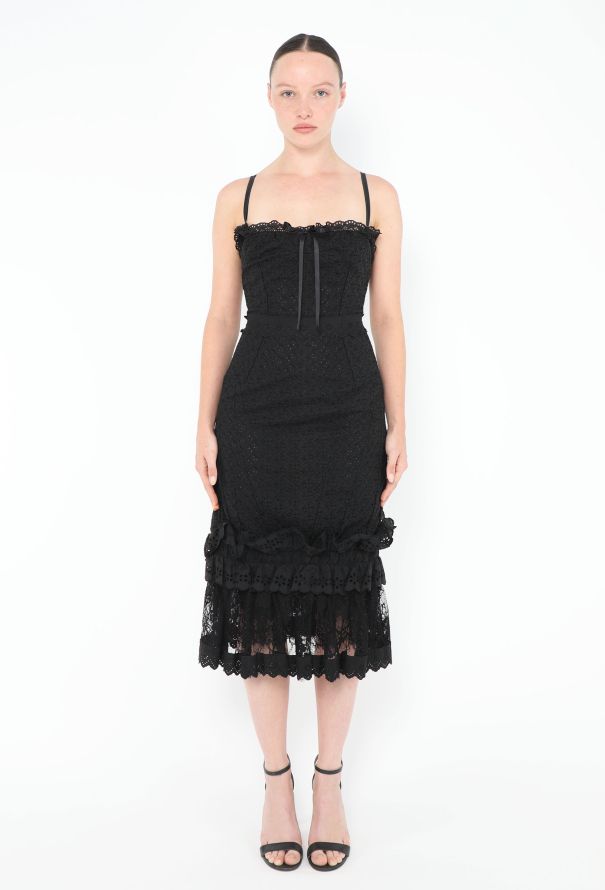 Dolce & Gabbana '90s Eyelet Lace Bustier Dress - 1