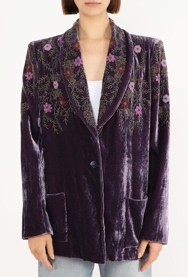 Emanuel Ungaro Beaded Velvet Blazer, Early 2000s - 1