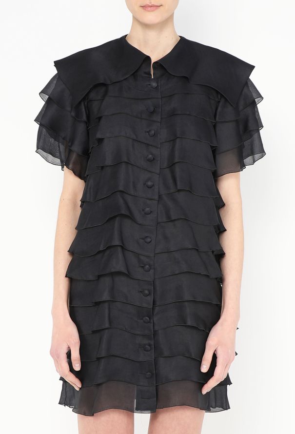 Christian Lacroix '90s Tiered Ruffle Silk Dress - 1