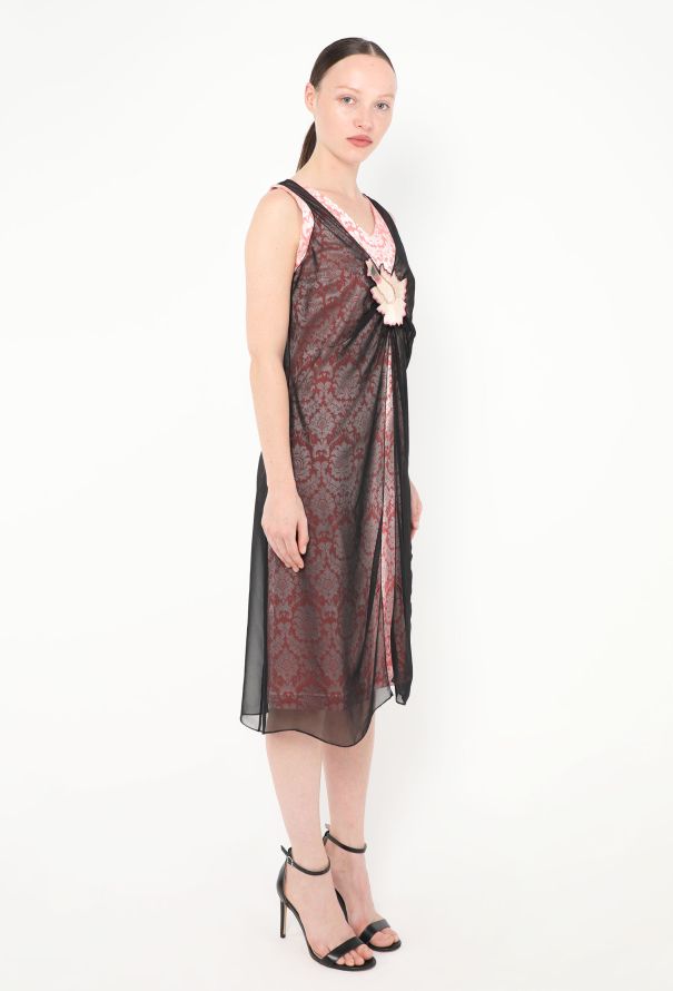 Alexander McQueen 1997 Damask Overlay Appliqué Dress - 3 Alexander McQueen 1997 Damask Overlay Appliqué Dress - 3