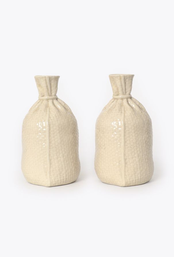 Dior Vintage Ceramic Burlap Vase Set - 2