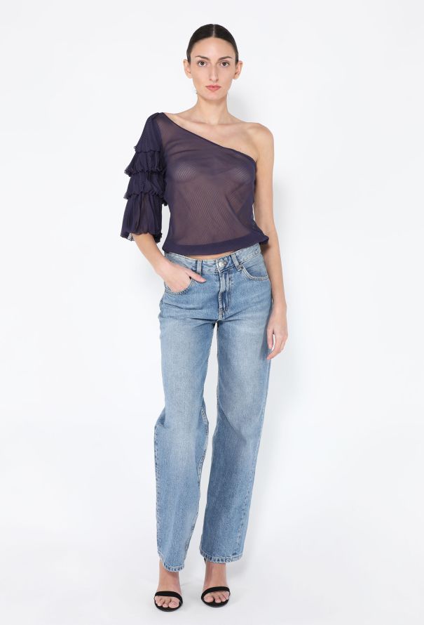 Chloé F/W 2000 Silk One Shoulder Top - 3