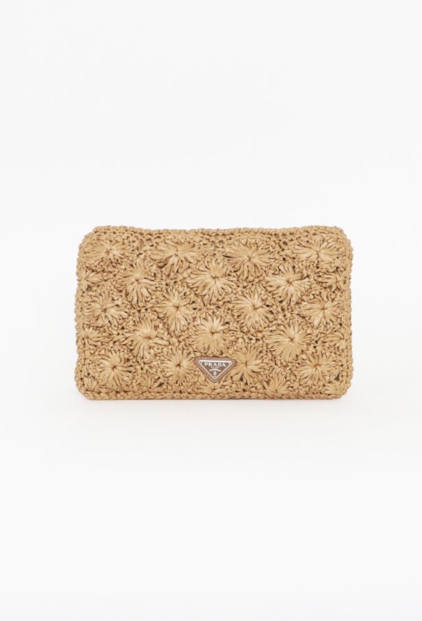 Prada Woven Raffia Clutch - 1