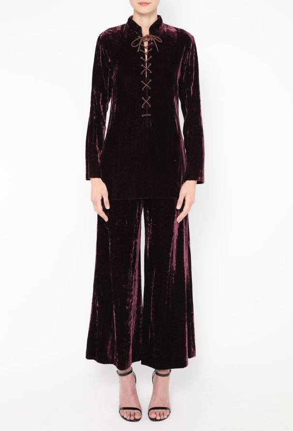Saint Laurent RARE 1969 Crushed Velvet Safari Ensemble - 4 Saint Laurent RARE 1969 Crushed Velvet Safari Ensemble - 4