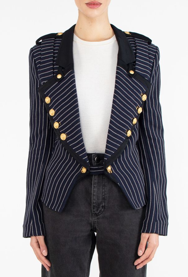 Balenciaga ICONIC S/S 2005 Pinstripe Nautical Jacket - 1