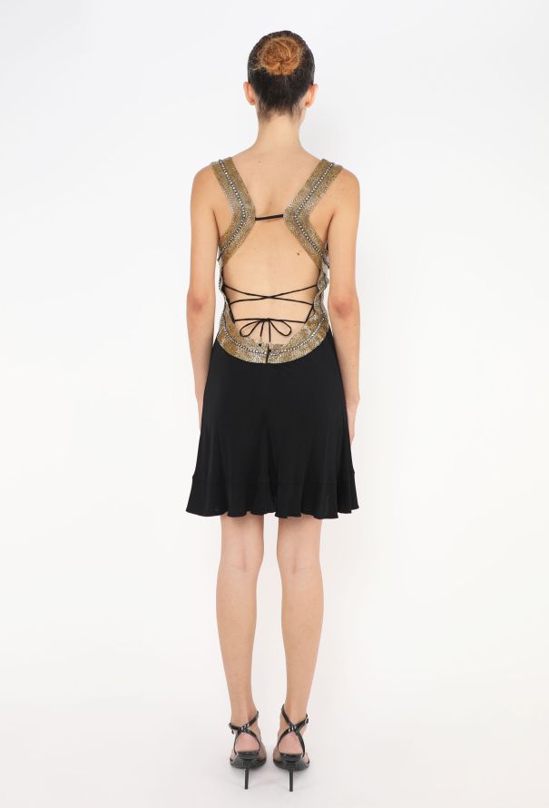 Roberto Cavalli 2005 Open-Back Strass Empire Dress - 6