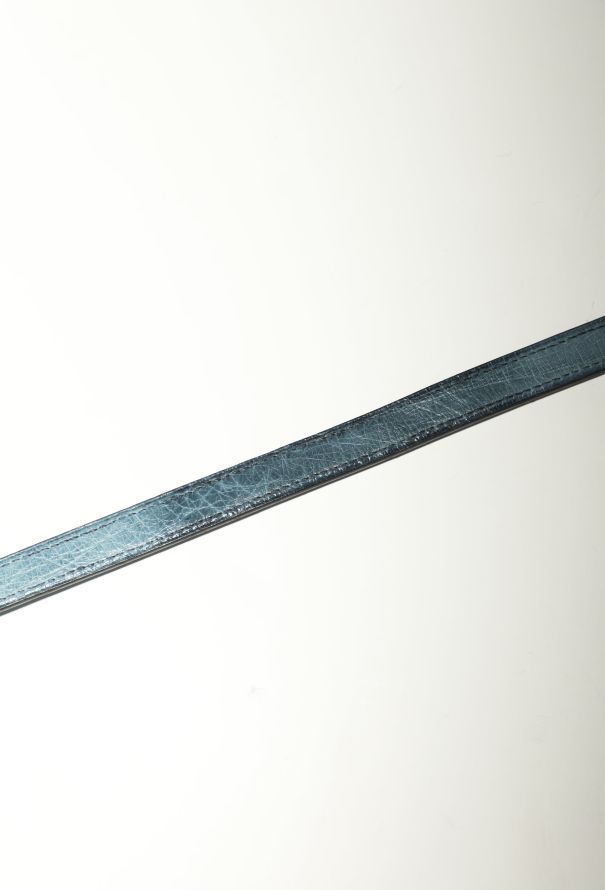 Hermès '90s Bleu Jean Ostrich Kelly Sellier 32 - 17