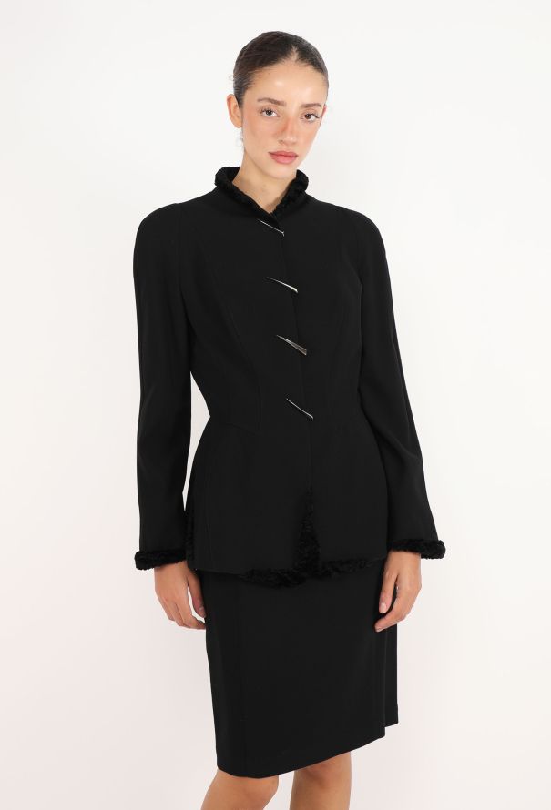 Thierry Mugler Cinched Chenille Trim Ensemble, 1997 - 1