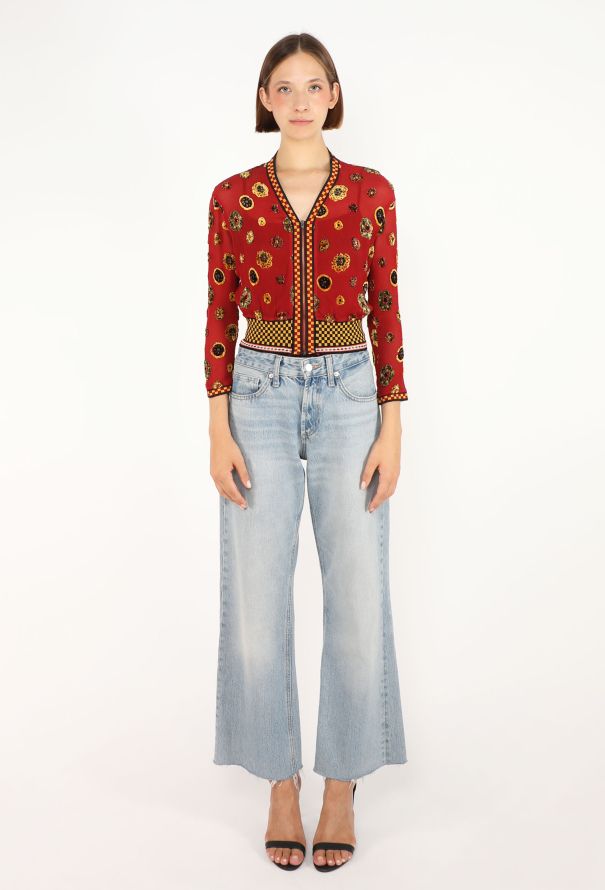 Jean Paul Gaultier Embroidered Chiffon Top, 2001 - 2