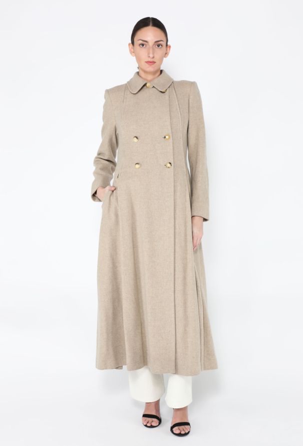 Hermès '70s Fluted Wool Overcoat - 5