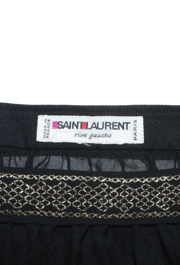 Saint Laurent 1977 Russian Lamé Peasant Blouse - 6
