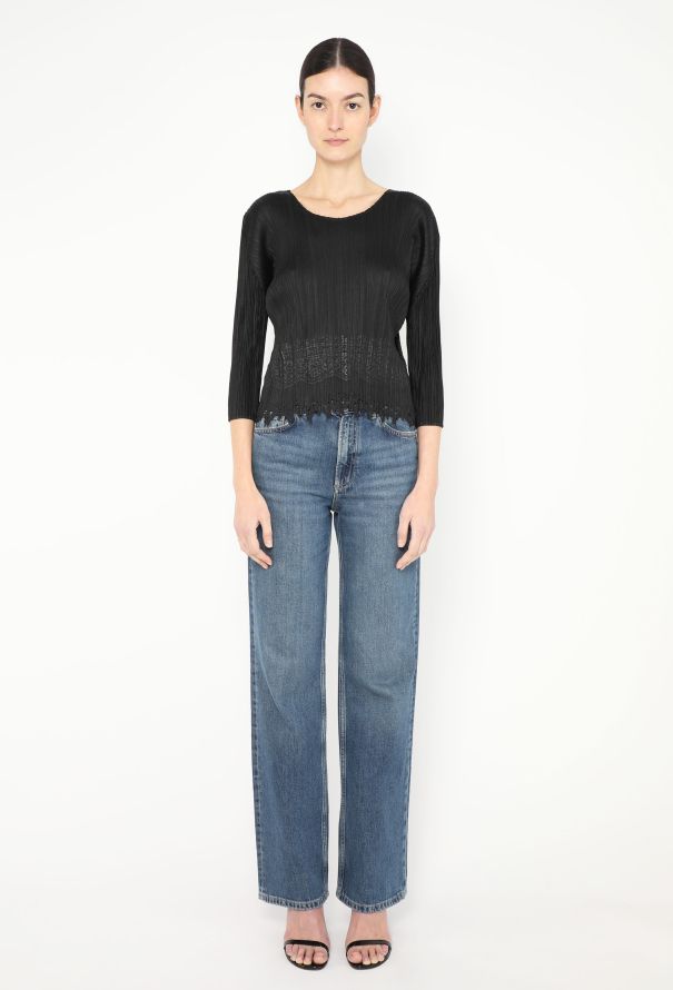 Issey Miyake Pleats Please Embossed Cut-Out Top - 3