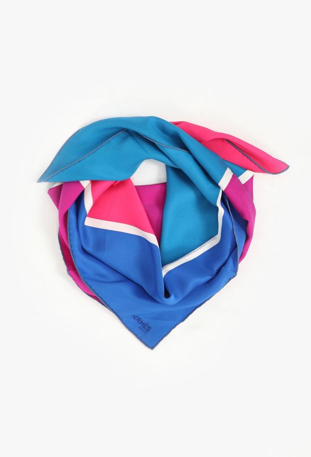 Hermès Colorblock 'Quadri' 65cm Silk Carré - 3 Hermès Colorblock 'Quadri' 65cm Silk Carré - 3