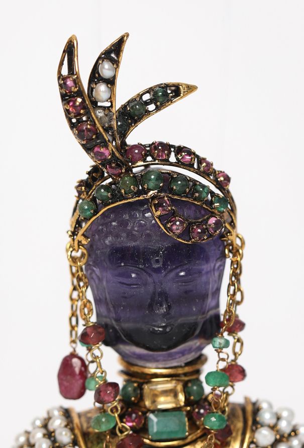 Iradj Moini Encrusted Glass Brooch, 1990s - 3