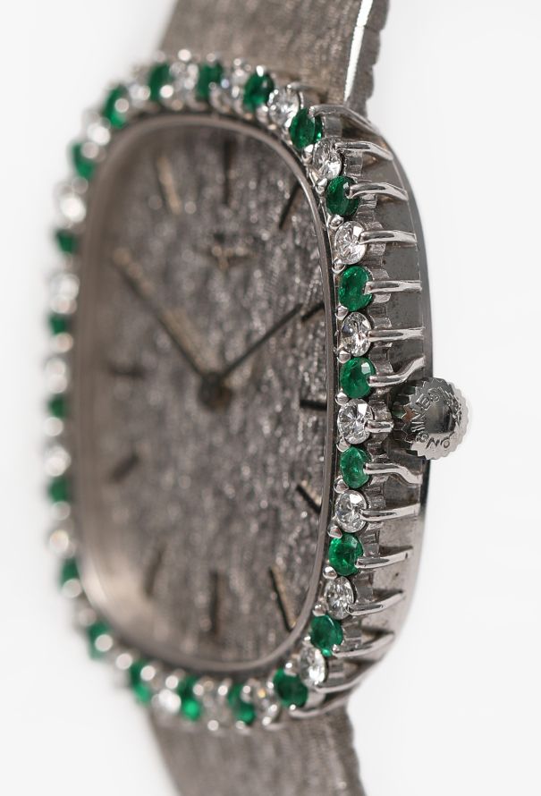 Longines 18k White Gold, Diamond & Emerald Joaillerie Watch, 1974 - 4