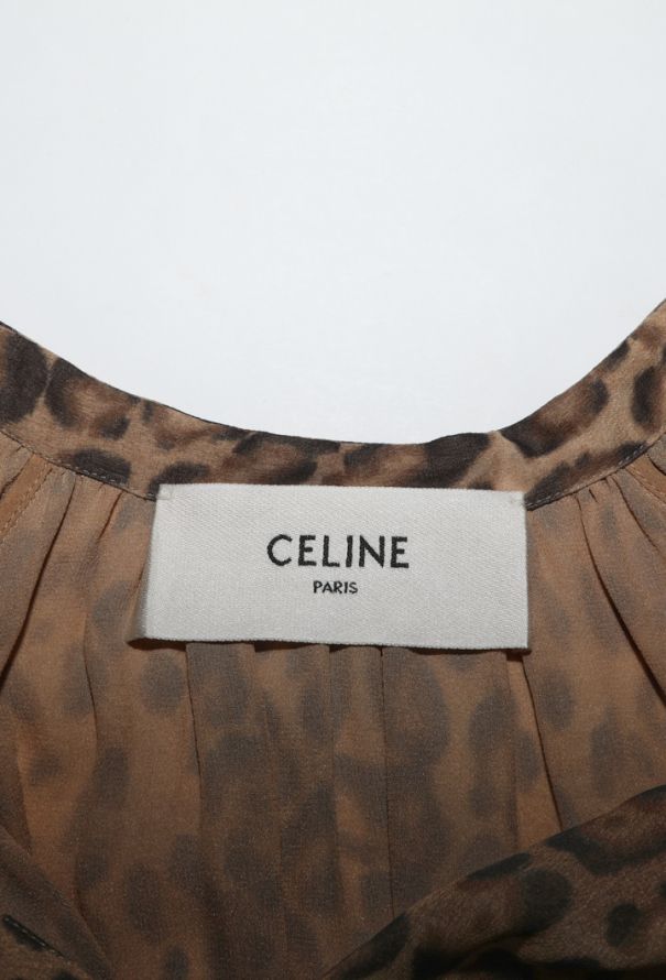 Céline Leopard Print Silk Lavallière Dress, 2020 - 5