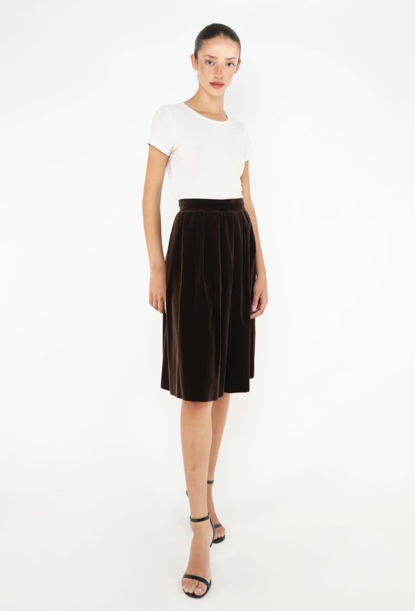 Saint Laurent '70s Velvet Pleated Skirt - 3