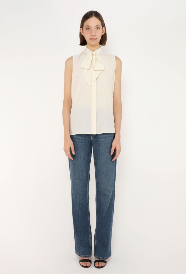 Céline Classic Silk Lavallière Blouse - 3