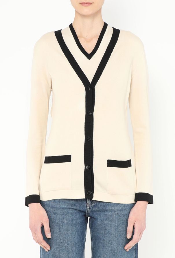 Late '90s Bicolor Cardigan Twinset - Chanel | Authentic
