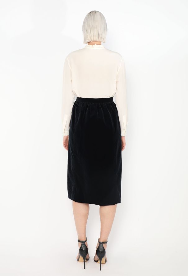 Saint Laurent Vintage Velvet A-Line Skirt - 3 Saint Laurent Vintage Velvet A-Line Skirt - 3