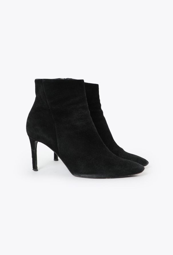 Saint Laurent Suede Stiletto Ankle Boots - 3