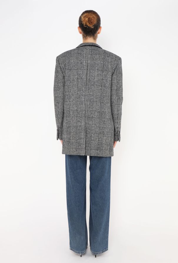 Saint Laurent F/W 2018 Alpaca Houndstooth Blazer - 6