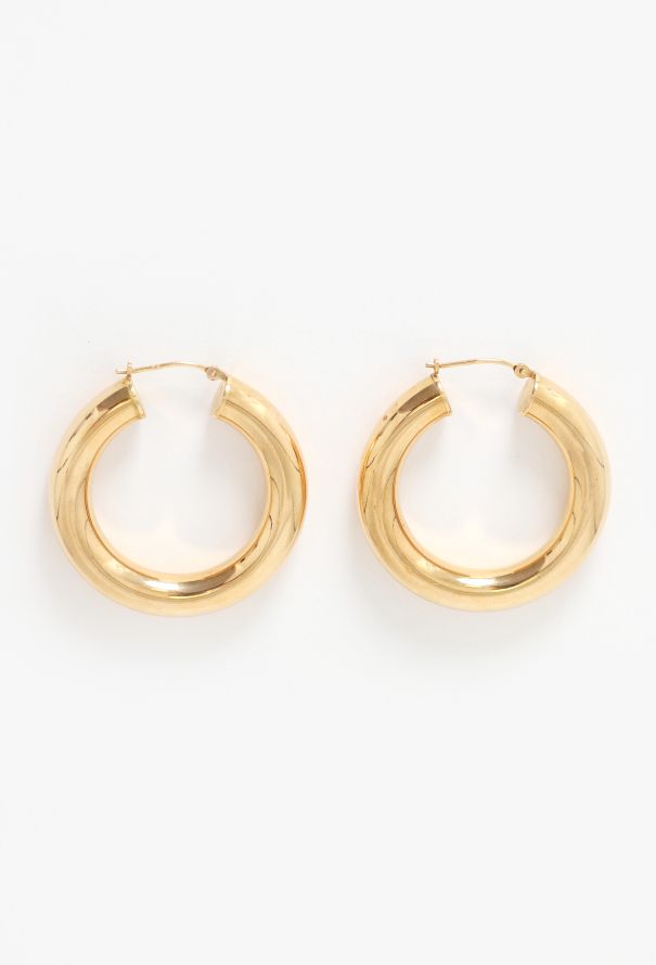 Modern Fine Jewelry 18k Yellow Gold Hoop Earrings - 1