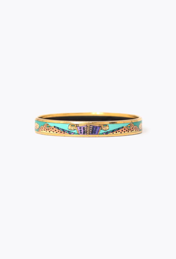 Hermès '90s 'Les Léopards' Enamel Bracelet - 2